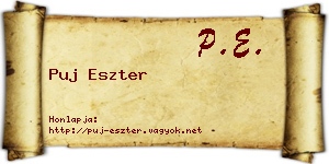 Puj Eszter névjegykártya
